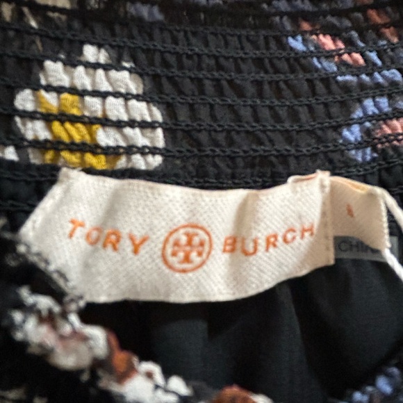 Tory Burch Indie Floral Print off the shoulder black hopewell “ color” size 8 - Picture 3 of 7